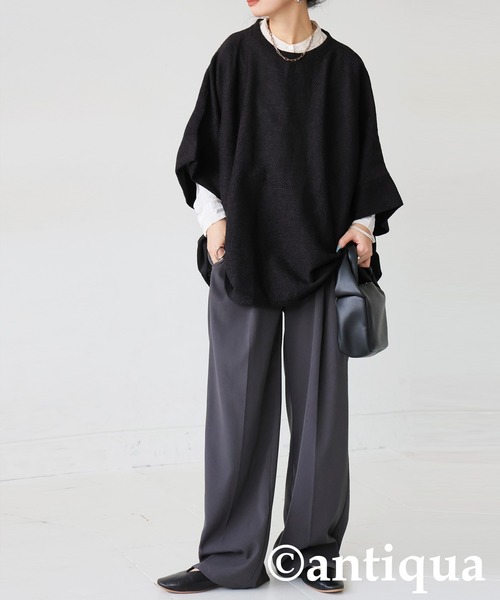 antiqua(アンティカ)の「ドルマントップス(Tシャツ/カットソー・レディース・クリーム/グレー/ブラック・ONESIZE)」の11枚目の写真
