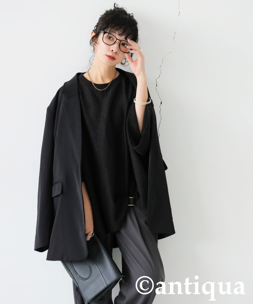 antiqua(アンティカ)の「ドルマントップス(Tシャツ/カットソー・レディース・クリーム/グレー/ブラック・ONESIZE)」の7枚目の写真