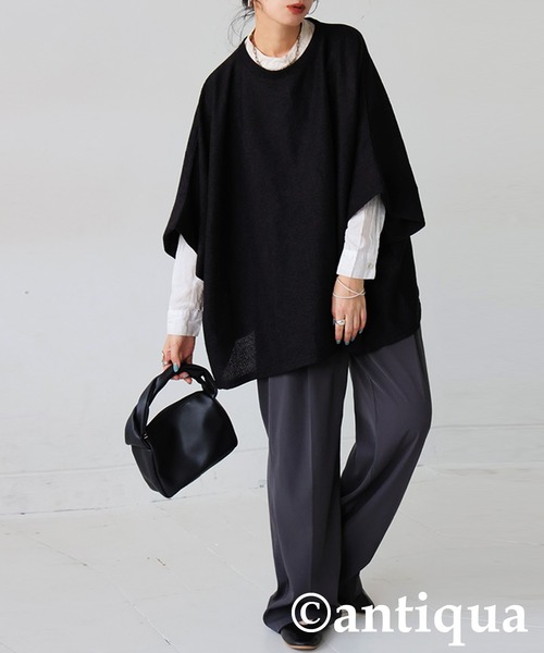 antiqua(アンティカ)の「ドルマントップス(Tシャツ/カットソー・レディース・クリーム/グレー/ブラック・ONESIZE)」の9枚目の写真