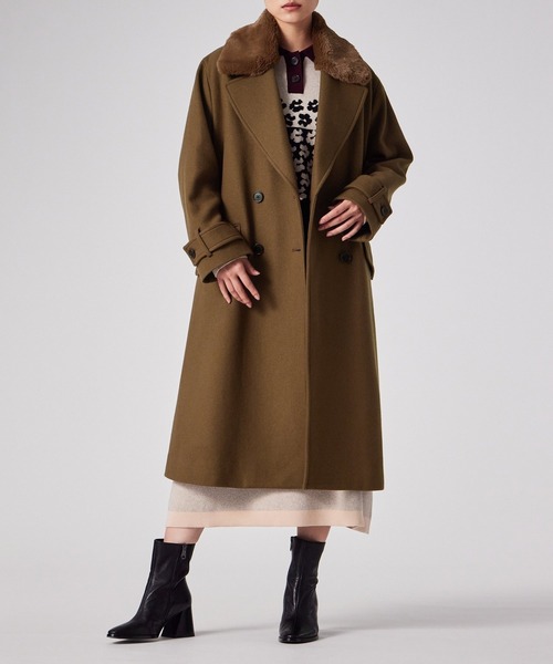 ウィメンズ ウールカルゼ ロングコート / 255352 JK356（チェスター