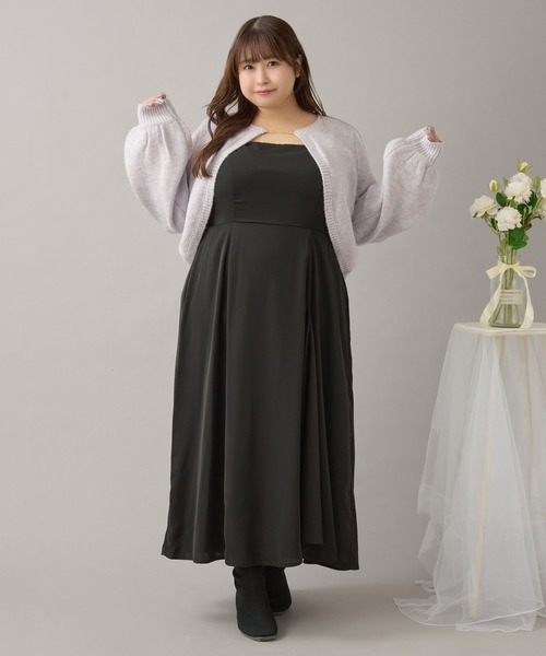 Louiosy(ルオシー)の「【大きいサイズ】チャーム付きメランジニットボレロカーディガン(カーディガン/ボレロ・レディース・パープル/ライトブラウン/アイボリー・3L/4L/X-LARGE)」の8枚目の写真
