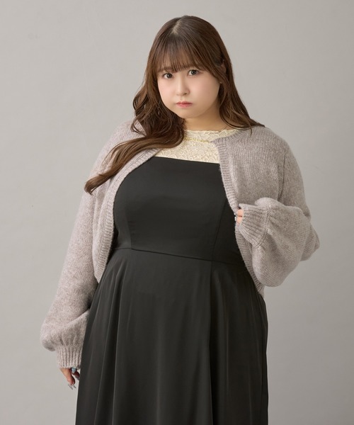 Louiosy(ルオシー)の「【大きいサイズ】チャーム付きメランジニットボレロカーディガン(カーディガン/ボレロ・レディース・パープル/ライトブラウン/アイボリー・3L/4L/X-LARGE)」の20枚目の写真