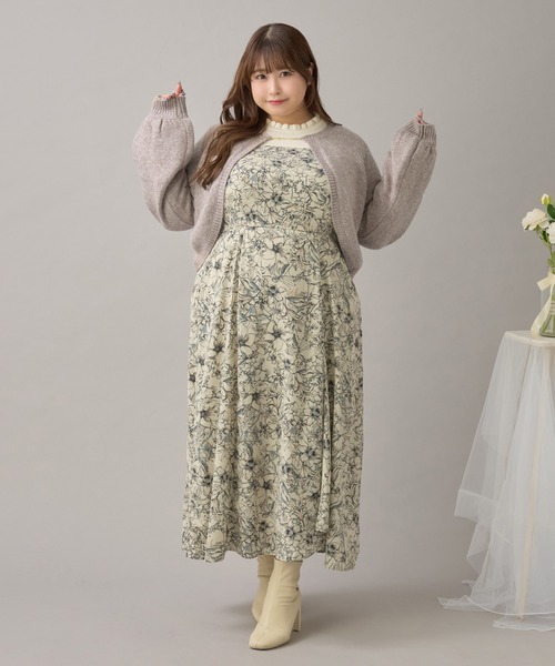 Louiosy(ルオシー)の「【大きいサイズ】チャーム付きメランジニットボレロカーディガン(カーディガン/ボレロ・レディース・パープル/ライトブラウン/アイボリー・3L/4L/X-LARGE)」の16枚目の写真