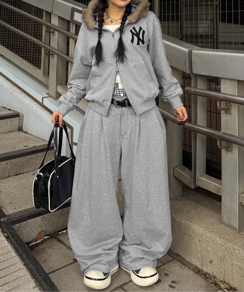 sedacle（セダクル）の「【別注】MLB/刺繍フロントタックスウェットパンツ（スウェットパンツ・メンズ・ネイビー/グレー/チャコールグレー・LARGE/MEDIUM/SMALL）」の12枚目の写真