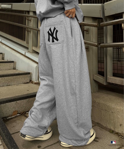 別注】MLB/刺繍フロントタックスウェットパンツ（スウェットパンツ