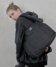 MUCENT | 4WAYシグネチャーロゴユニセックストートバッグ（黒青ブラックデニム）(トートバッグ)