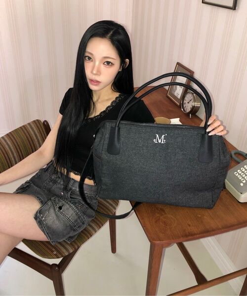 MUCENT（ムセント）の「4WAYシグネチャーロゴユニセックストートバッグ（黒青ブラックデニム）（トートバッグ・レディース・ブラック・FREE）」の5枚目の写真