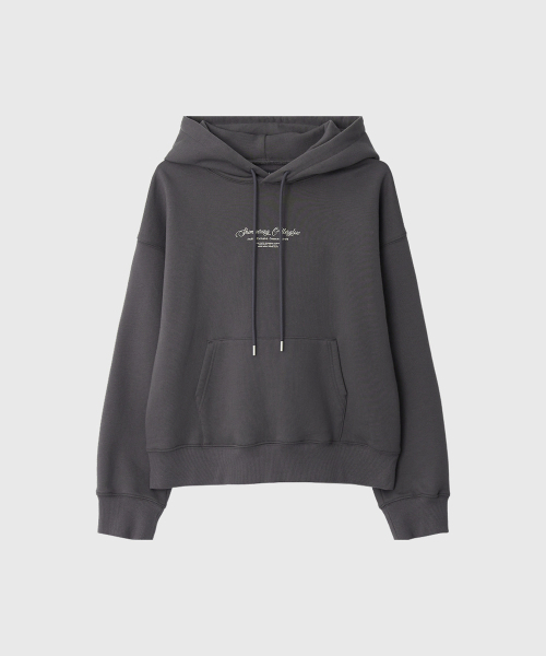 LOOKAST(ルックキャスト)の「ウィンターシグネチャーシーズナル起毛フードパーカー_チャコール(Tシャツ/カットソー・レディース・チャコール・FREE)」の2枚目の写真