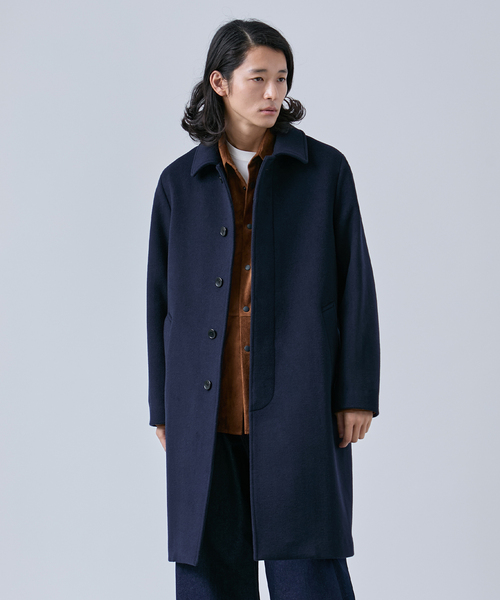 BURBERRY'S ネイビー ステンカラーコート オールウール 80年代 90年代 バーバリーズ イングランド製 英国製 ウールギャバジン