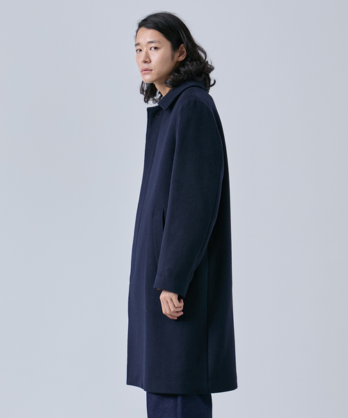 セール】ウールメルトンバルマカーンコート（ステンカラーコート