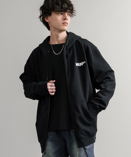 HUF ハフ ダブルジップパーカー Mサイズ HUF（ハフ） パーカー MANHATTAN FULL ZIP HOODIE メンズ レディース