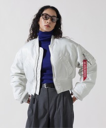 Alpha Industries(�A���t�@�C���_�X�g���[�Y)��Alpha Industries/�A���t�@ �C���_�X�g���[�Y/MA-1 CROPPED FLIGHT JACKET W/�G���G�[���� �N���b�v�h �t���C�g �W���P�b�g �E�B�����Y(MA-1)