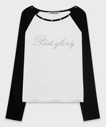 Glory Stud One-Shoulder Two-Color Long Sleeve White