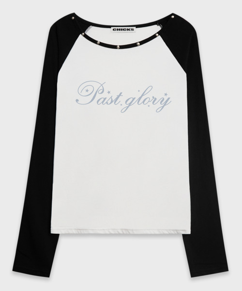CHICKS(チックス)の「Glory Stud One-Shoulder Two-Color Long Sleeve White(Tシャツ/カットソー・レディース・ホワイト・FREE)」の1枚目の写真