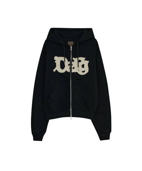 DEFGARMENTS(デフグラメンツ)の「【DEFGARMENTS】CUTTING LOGO HOOD ZIP UP(パーカー・レディース・ブラック・LARGE)」の1枚目の写真