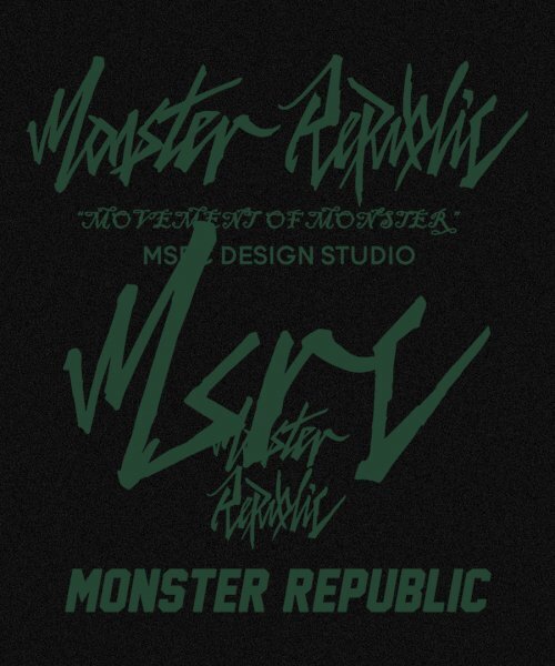 MONSTER REPUBLIC（モンスターリパブリック）の「ムーブメントレタリングディープグリーンフードパーカー ブラック（パーカー・レディース・その他・LARGE/MEDIUM/SMALL/X-LARGE）」の3枚目の写真
