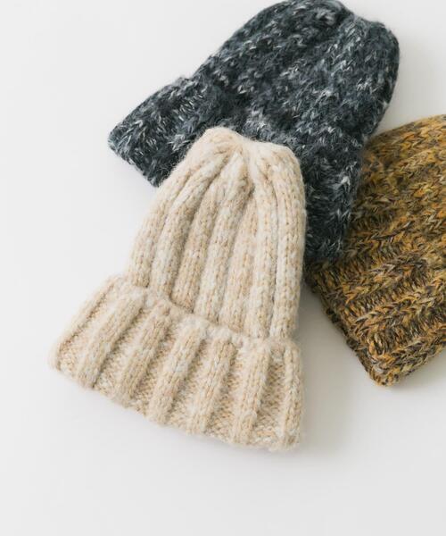 SMELLY(スメリー)の「カラーミックスニットワッチ(ニットキャップ/ビーニー・レディース・ブラウン系その他/グレー系その他/ベージュ系その他・-)」の3枚目の写真