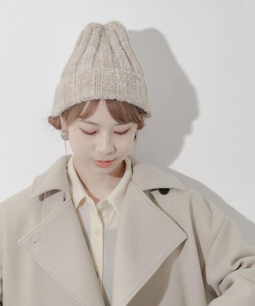 SMELLY(スメリー)の「カラーミックスニットワッチ(ニットキャップ/ビーニー・レディース・ブラウン系その他/グレー系その他/ベージュ系その他・-)」の4枚目の写真