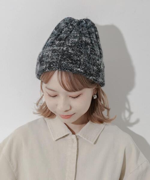 SMELLY(スメリー)の「カラーミックスニットワッチ(ニットキャップ/ビーニー・レディース・ブラウン系その他/グレー系その他/ベージュ系その他・-)」の11枚目の写真
