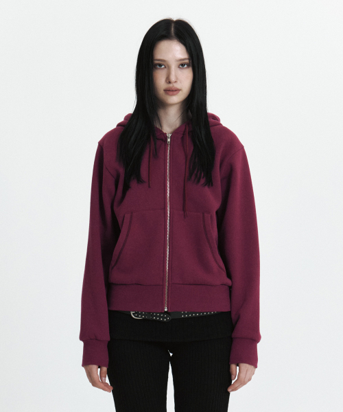 CURETTY(キュリティ)の「C VELVET LOGO FLEECE ZIP-UP HOODIE_PURPLE(パーカー・レディース・パープル・SMALL)」の3枚目の写真