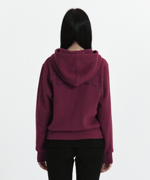 CURETTY(キュリティ)の「C VELVET LOGO FLEECE ZIP-UP HOODIE_PURPLE(パーカー・レディース・パープル・SMALL)」の4枚目の写真