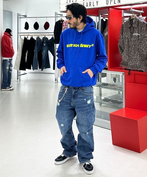 EXTRAORDINARY(エクストラオーディナリー)の「EX BASIC LOGO HOODIE D/BLUE(パーカー・メンズ・その他・MEDIUM/LARGE/X-LARGE)」の5枚目の写真