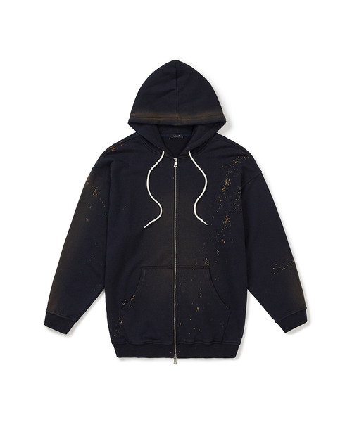 セール】WASHED LONG ZIP-UP HOODIE (NAVY)（パーカー）｜LCDC TM