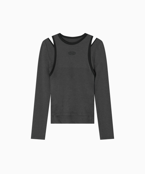 MENASOO（ミナス）の「Stretch Layered T Shirt_Charcoal（Tシャツ/カットソー・レディース・ダークグレー・SMALL/MEDIUM）」の13枚目の写真