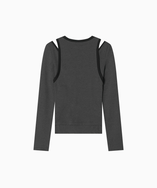 MENASOO（ミナス）の「Stretch Layered T Shirt_Charcoal（Tシャツ/カットソー・レディース・ダークグレー・SMALL/MEDIUM）」の14枚目の写真