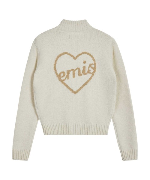 EMIS(イミス)の「(W) HEART LOGO ZIP CARDIGAN(カーディガン/ボレロ・レディース・ネイビー/ブラック/アイボリー・FREE)」の2枚目の写真