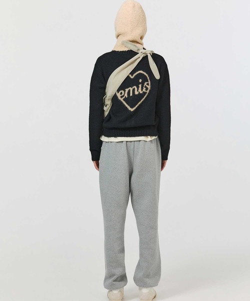 EMIS(イミス)の「(W) HEART LOGO ZIP CARDIGAN(カーディガン/ボレロ・レディース・ネイビー/ブラック/アイボリー・FREE)」の6枚目の写真