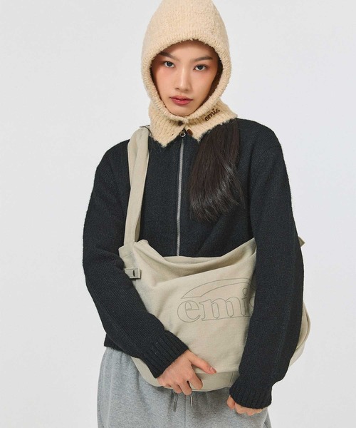 EMIS(イミス)の「(W) HEART LOGO ZIP CARDIGAN(カーディガン/ボレロ・レディース・ネイビー/ブラック/アイボリー・FREE)」の7枚目の写真