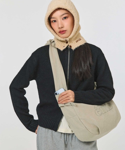 EMIS(イミス)の「(W) HEART LOGO ZIP CARDIGAN(カーディガン/ボレロ・レディース・ネイビー/ブラック/アイボリー・FREE)」の8枚目の写真