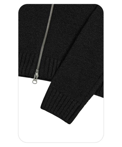 EMIS(イミス)の「(W) HEART LOGO ZIP CARDIGAN(カーディガン/ボレロ・レディース・ネイビー/ブラック/アイボリー・FREE)」の12枚目の写真