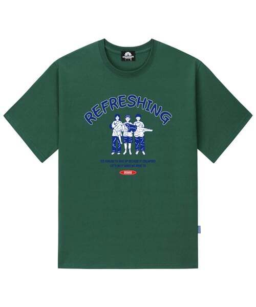 TRIPSHION(トリップション)の「REFRESHING FRIENDS GRAPHIC Tシャツ - グリーン(Tシャツ/カットソー・メンズ・その他・LARGE/MEDIUM/X-LARGE)」の1枚目の写真