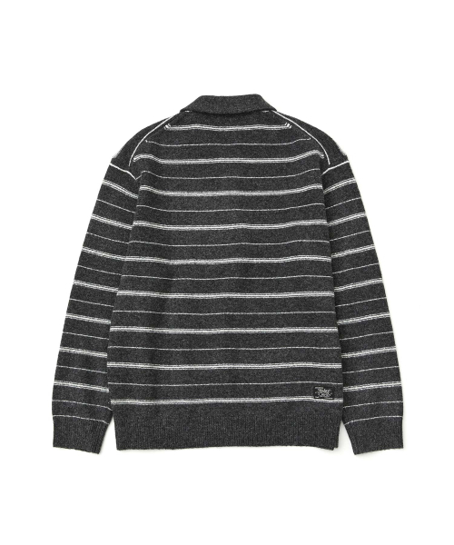 WMC(ダブリューエムシー)の「ストライプカラー ニット_GREY(ニット/セーター・メンズ・チャコールグレー・LARGE/X-LARGE/MEDIUM)」の3枚目の写真
