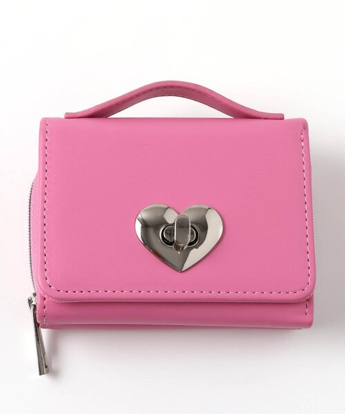 algy(アルジー)の「ハートロックショルダーウォレット(ショルダーバッグ・キッズ・シルバー/ピンク/ブラック・FREE)」の6枚目の写真