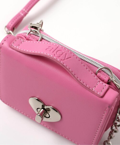 algy(アルジー)の「ハートロックショルダーウォレット(ショルダーバッグ・キッズ・シルバー/ピンク/ブラック・FREE)」の9枚目の写真