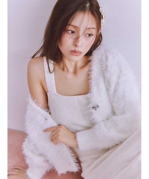 SNIDEL HOME(スナイデルホーム)の「【NEW YEAR'S SPECIAL ITEM】シャギーカーディガン×ワンピースセット(ルームウェア/パジャマ・レディース・オフホワイト/ブルー/モカ/ピンク・F)」の5枚目の写真