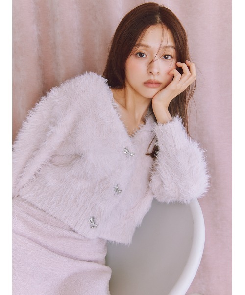 SNIDEL HOME(スナイデルホーム)の「【NEW YEAR'S SPECIAL ITEM】シャギーカーディガン×ワンピースセット(ルームウェア/パジャマ・レディース・オフホワイト/ブルー/モカ/ピンク・F)」の9枚目の写真