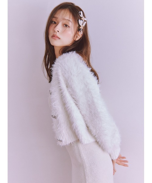SNIDEL HOME(スナイデルホーム)の「【NEW YEAR'S SPECIAL ITEM】シャギーカーディガン×ワンピースセット(ルームウェア/パジャマ・レディース・オフホワイト/ブルー/モカ/ピンク・F)」の6枚目の写真