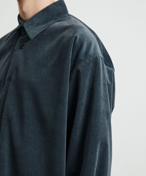 UNITED TOKYO（ユナイテッドトウキョウ）の「WOOL CORDUROY ロングスリーブシャツ　｜冬服/インナー/ウール/ストレッチ/起毛/通勤/冬シャツ（シャツ/ブラウス・メンズ・ダークグレー/ブラック/ネイビー・1/2）」の6枚目の写真