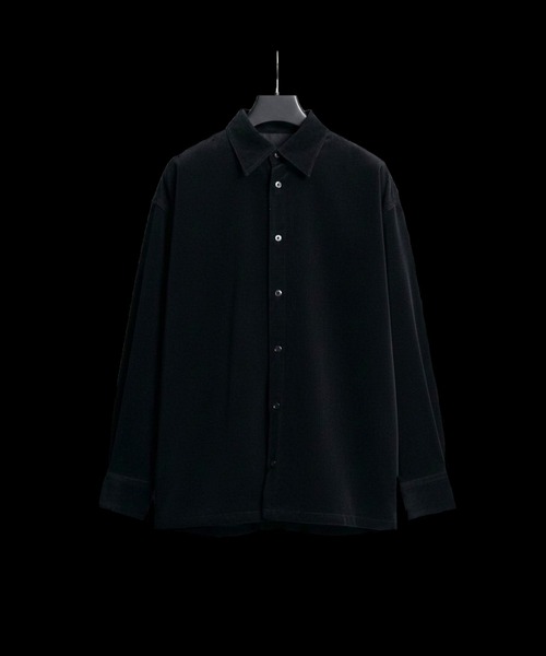 UNITED TOKYO（ユナイテッドトウキョウ）の「WOOL CORDUROY ロングスリーブシャツ　｜冬服/インナー/ウール/ストレッチ/起毛/通勤/冬シャツ（シャツ/ブラウス・メンズ・ダークグレー/ブラック/ネイビー・1/2）」の2枚目の写真