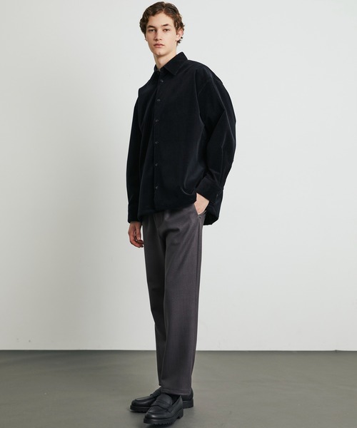 UNITED TOKYO（ユナイテッドトウキョウ）の「WOOL CORDUROY ロングスリーブシャツ　｜冬服/インナー/ウール/ストレッチ/起毛/通勤/冬シャツ（シャツ/ブラウス・メンズ・ダークグレー/ブラック/ネイビー・1/2）」の13枚目の写真