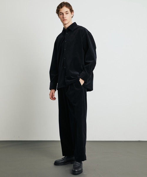 UNITED TOKYO（ユナイテッドトウキョウ）の「WOOL CORDUROY ロングスリーブシャツ　｜冬服/インナー/ウール/ストレッチ/起毛/通勤/冬シャツ（シャツ/ブラウス・メンズ・ダークグレー/ブラック/ネイビー・1/2）」の14枚目の写真