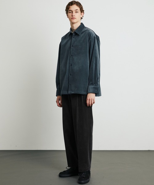 UNITED TOKYO（ユナイテッドトウキョウ）の「WOOL CORDUROY ロングスリーブシャツ　｜冬服/インナー/ウール/ストレッチ/起毛/通勤/冬シャツ（シャツ/ブラウス・メンズ・ダークグレー/ブラック/ネイビー・1/2）」の15枚目の写真