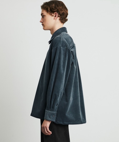 UNITED TOKYO（ユナイテッドトウキョウ）の「WOOL CORDUROY ロングスリーブシャツ　｜冬服/インナー/ウール/ストレッチ/起毛/通勤/冬シャツ（シャツ/ブラウス・メンズ・ダークグレー/ブラック/ネイビー・1/2）」の21枚目の写真