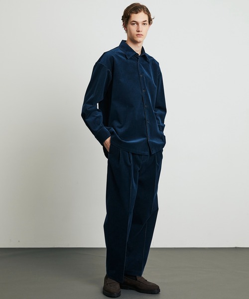 UNITED TOKYO（ユナイテッドトウキョウ）の「WOOL CORDUROY ロングスリーブシャツ　｜冬服/インナー/ウール/ストレッチ/起毛/通勤/冬シャツ（シャツ/ブラウス・メンズ・ダークグレー/ブラック/ネイビー・1/2）」の16枚目の写真