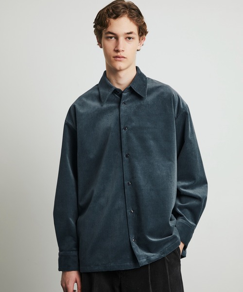 UNITED TOKYO（ユナイテッドトウキョウ）の「WOOL CORDUROY ロングスリーブシャツ　｜冬服/インナー/ウール/ストレッチ/起毛/通勤/冬シャツ（シャツ/ブラウス・メンズ・ダークグレー/ブラック/ネイビー・1/2）」の11枚目の写真