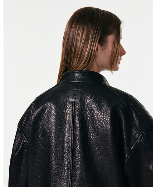 CURRENT（カレント）の「LAMB SKIN OVERSIZED BIKER JACKET [BLACK]（ライダースジャケット・レディース・その他・FREE）」の2枚目の写真